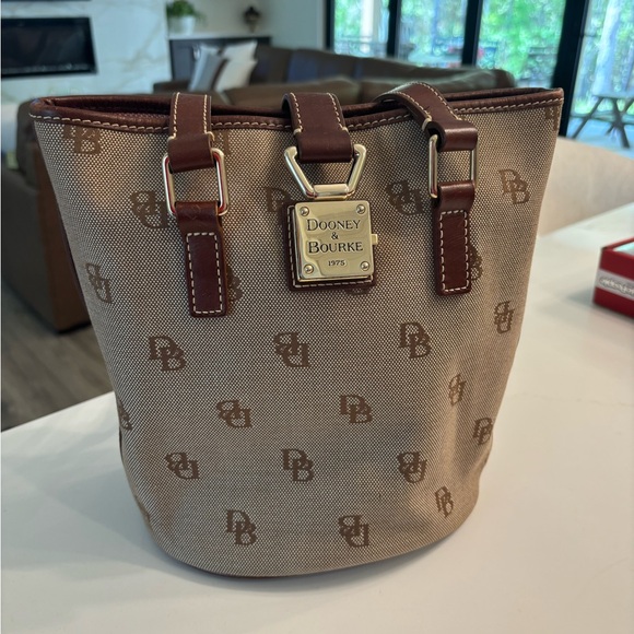 Dooney & Bourke Handbags - Dooney & Bourke Tan and Brown Shoulder Bag